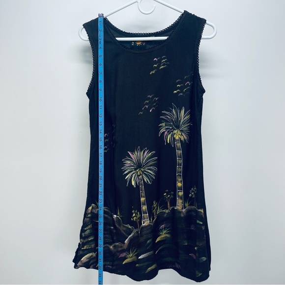 Taya Uns Dress Size S Women’s Island Beach Tropical Black Mini - Picture 2 of 6